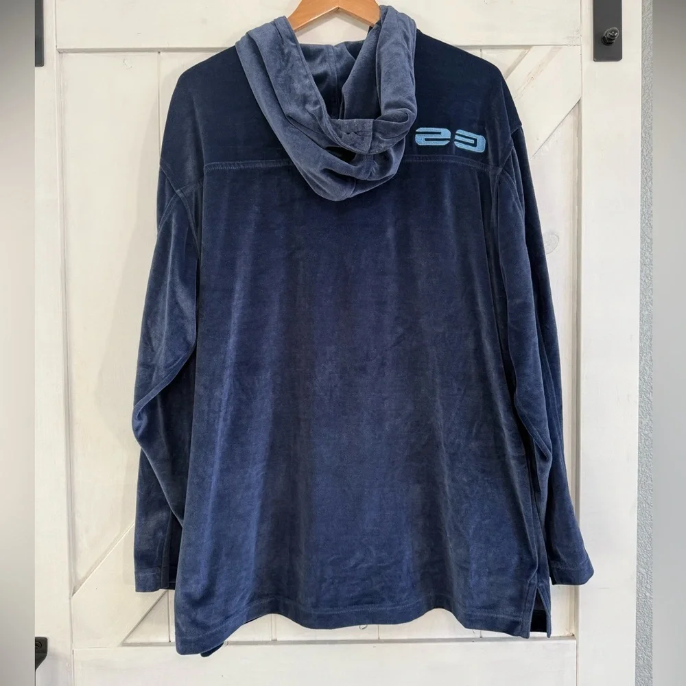 Jordan Hoodie Mens XL Blue Velour Full Zip Embroidered Jumpman Sweatshirt